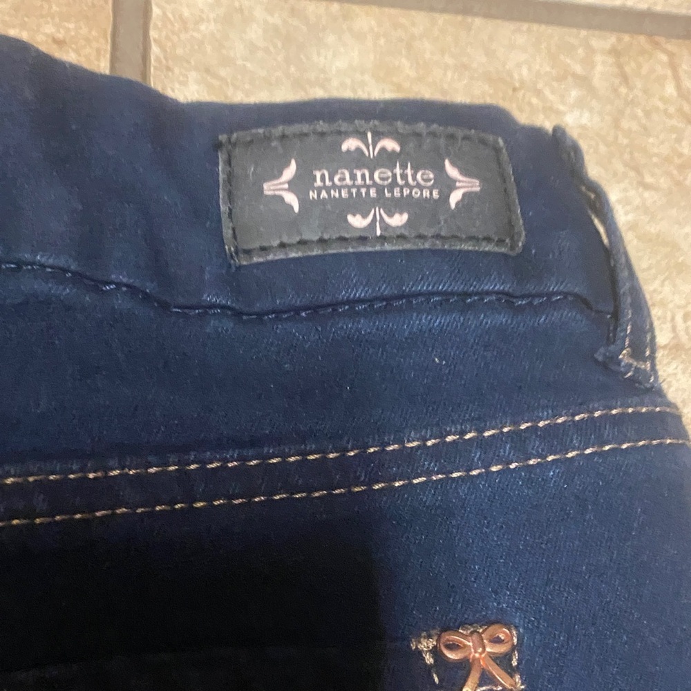 Nanette Lepore Size 12 Dark Blue High Rise Ankle Jeans Denim Chic Career - Picture 11 of 12